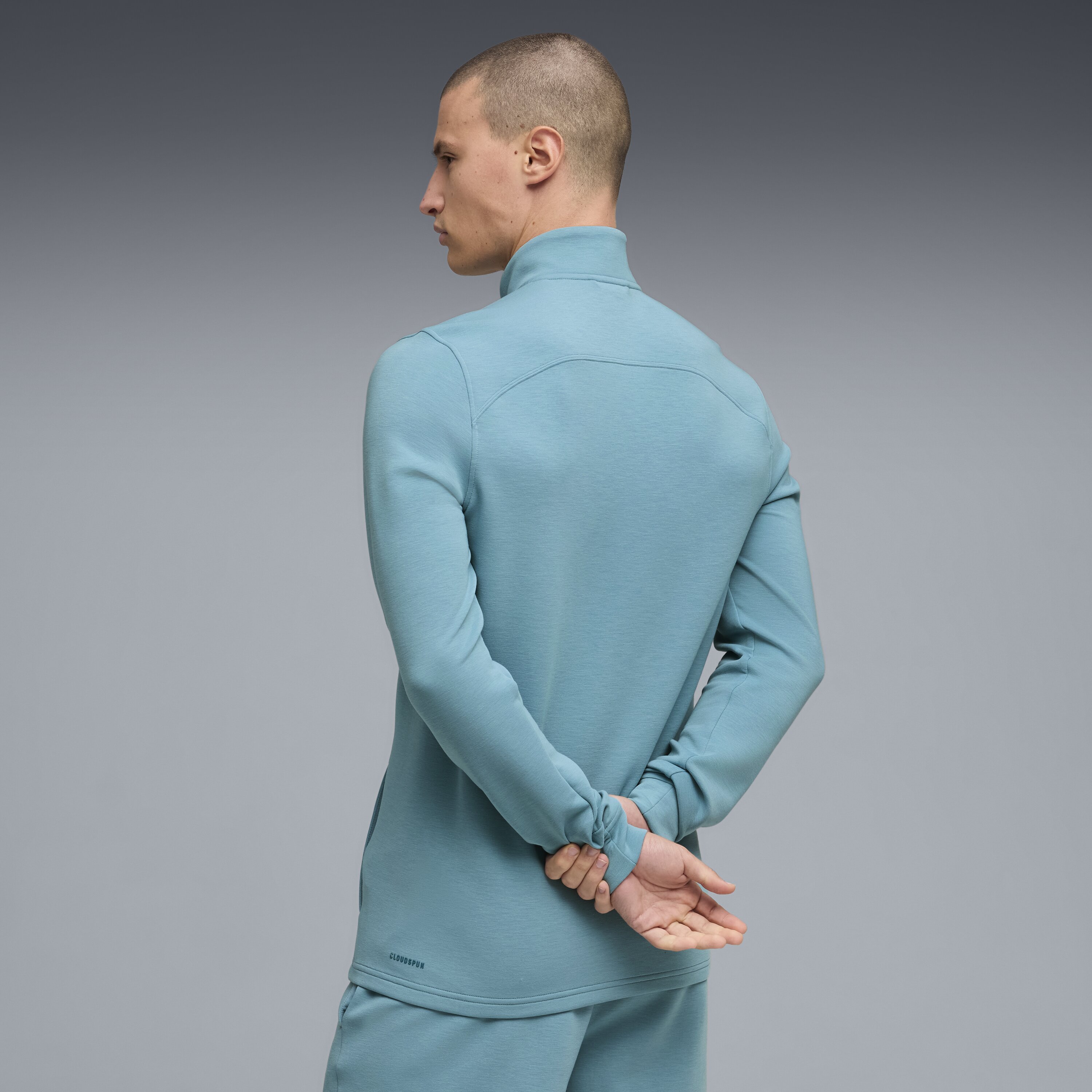 T-shirt de Training de Homem Cloudspun 1/4 Zip Azul-2