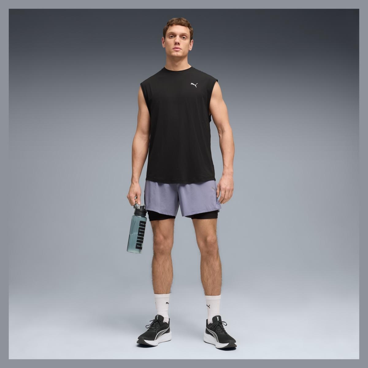 T-shirt sem Mangas de Running de Homem Run CoolCELL Preto-3