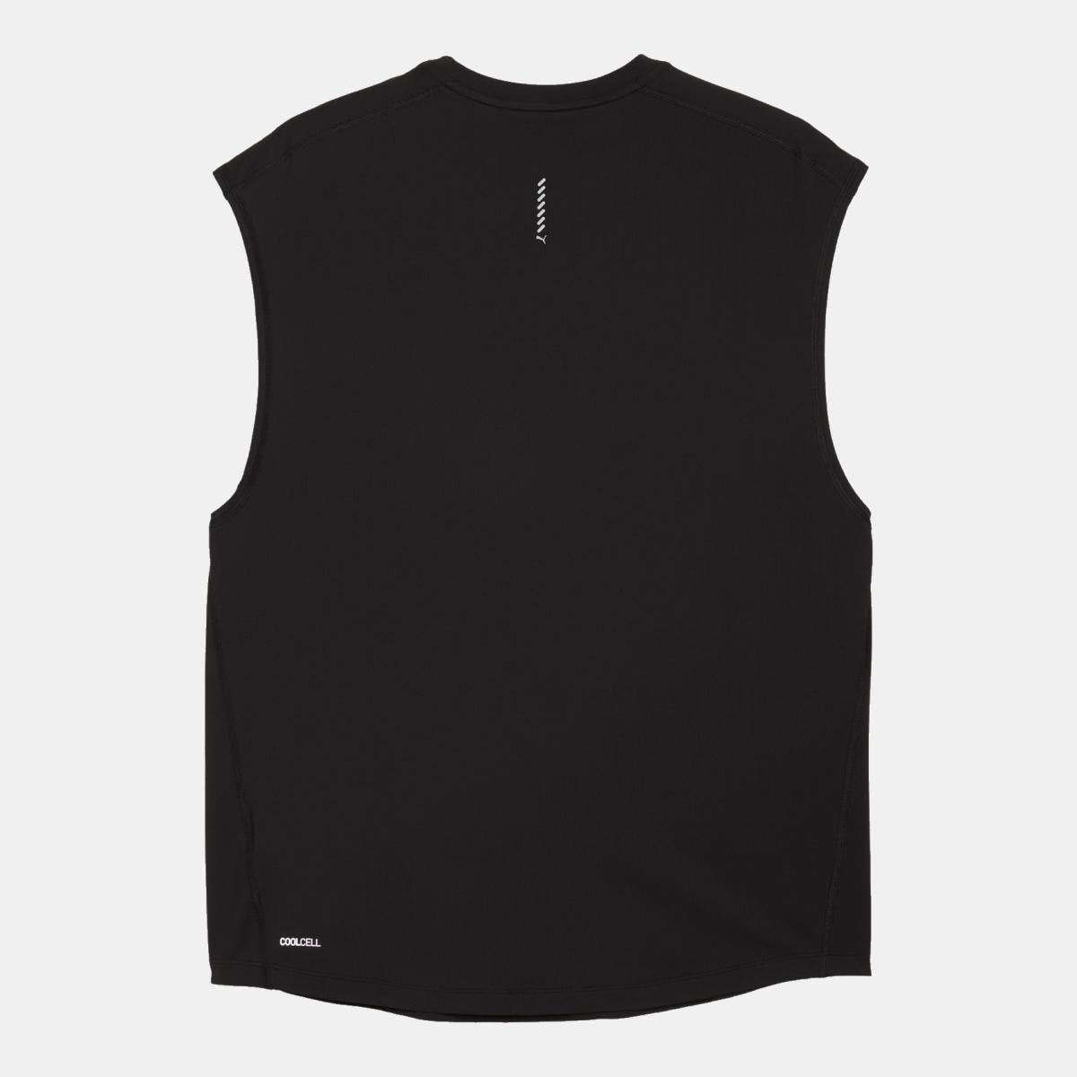 T-shirt sem Mangas de Running de Homem Run CoolCELL Preto-5