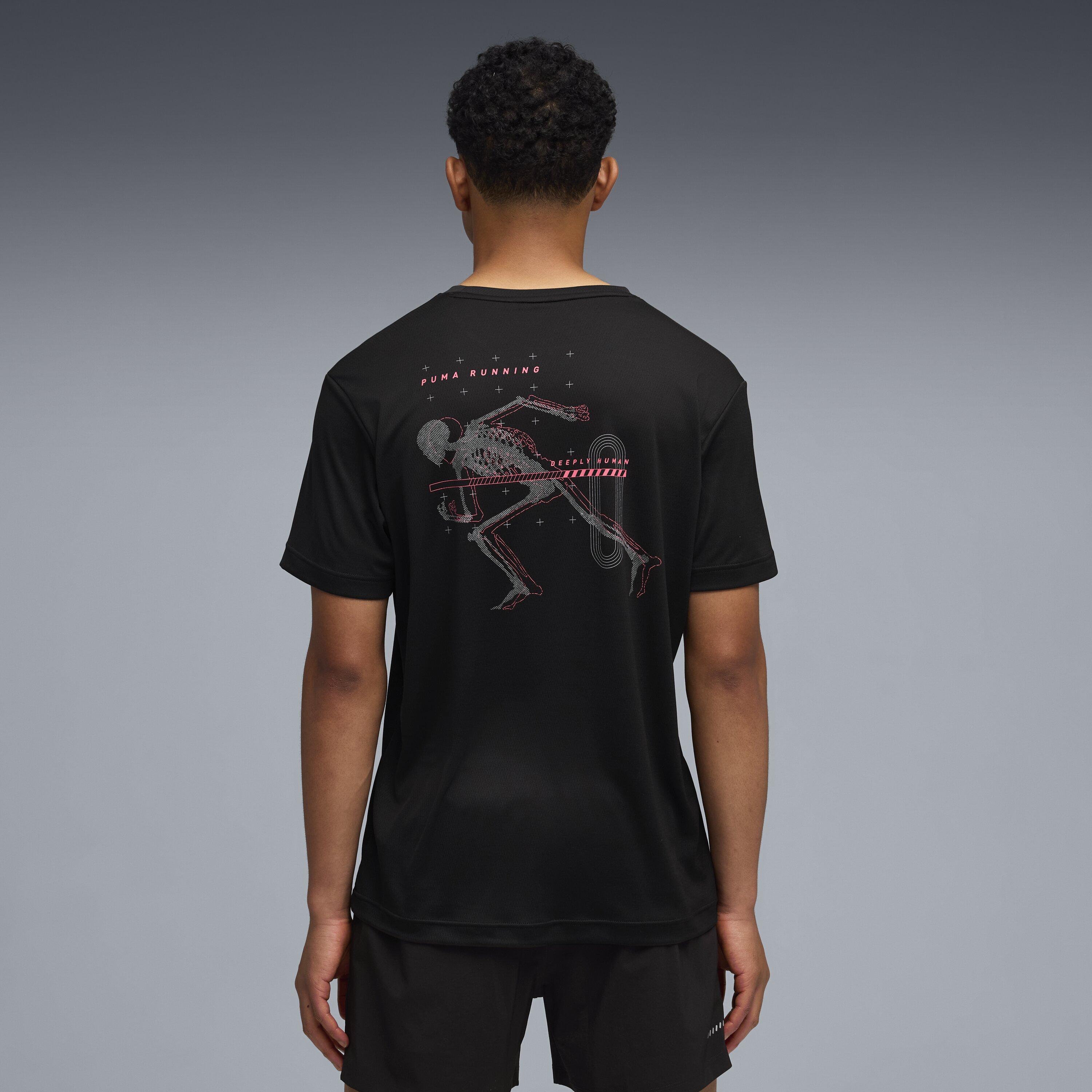 T-shirt de Running de Homem Run Illustration Graphic Preto-2