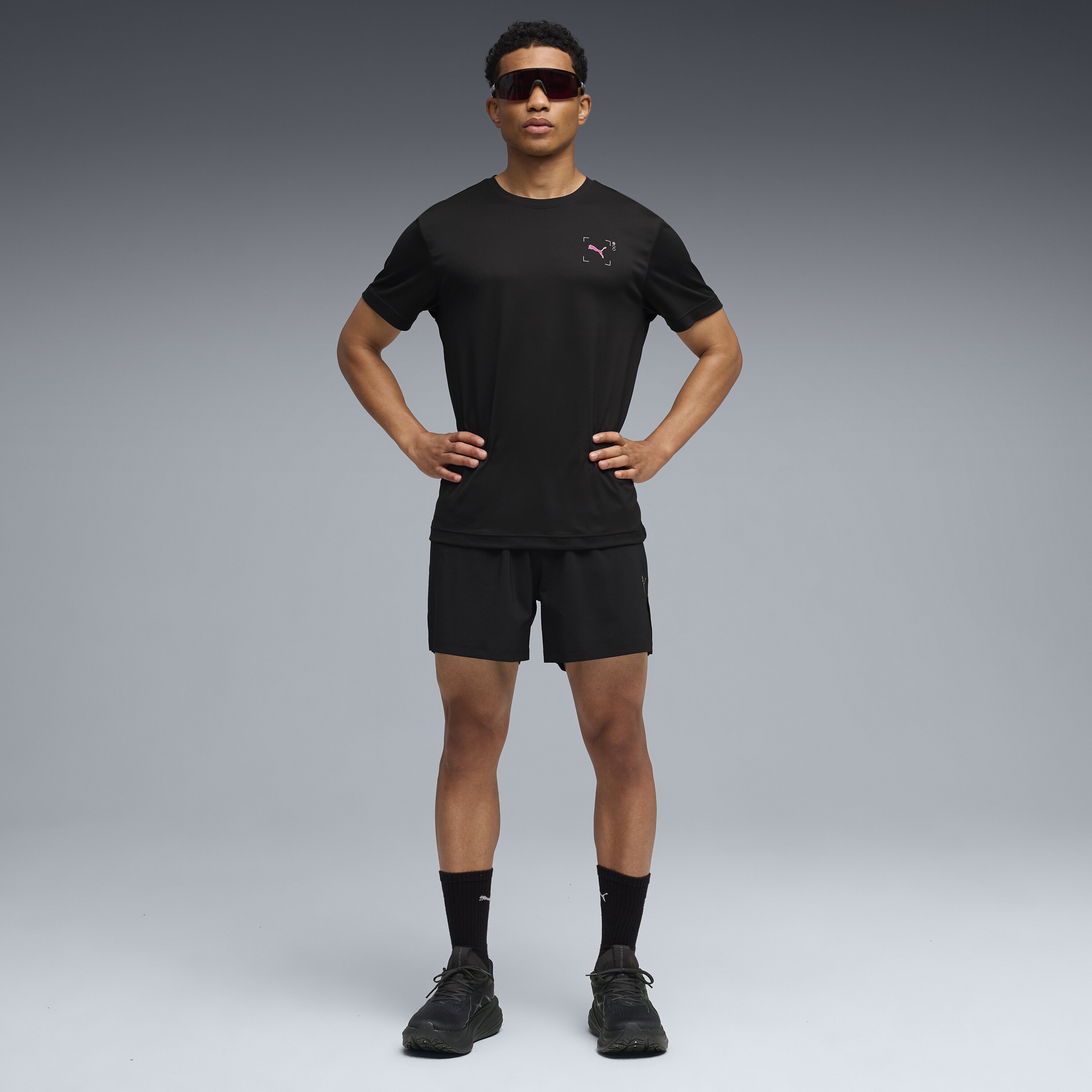T-shirt de Running de Homem Run Illustration Graphic Preto-3