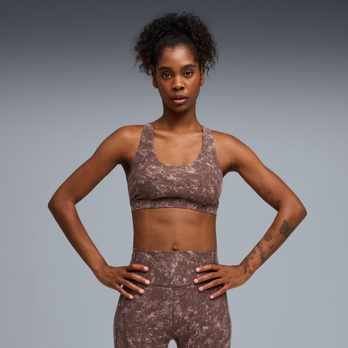 Top de Training de Mulher Cloudspun Mid Castanho-1