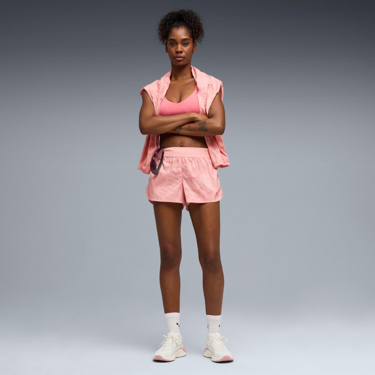 Calções de Training de Mulher League Woven 3" Rosa-3