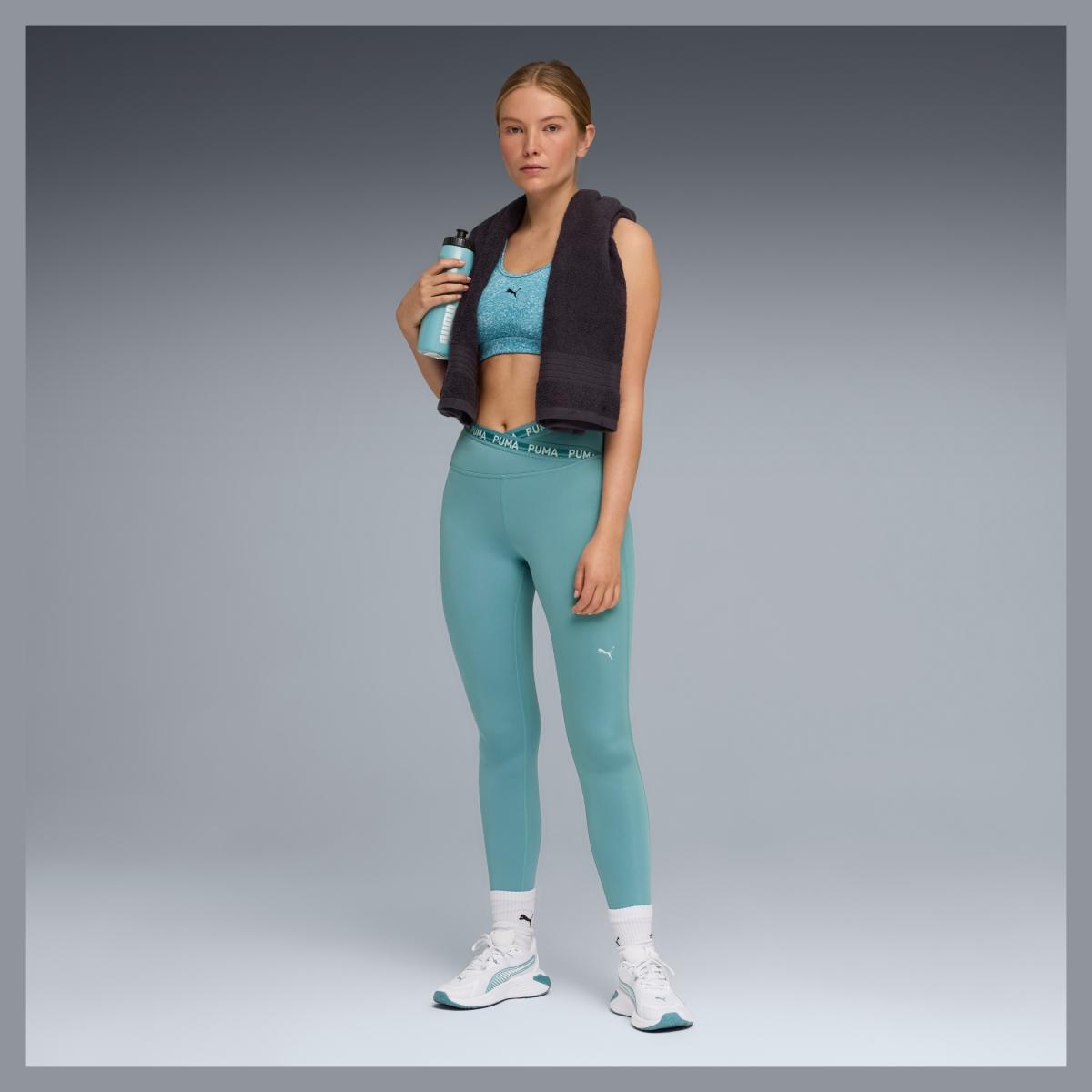 Leggings de Training de Mulher Strong Cross Front Tight Azul-3