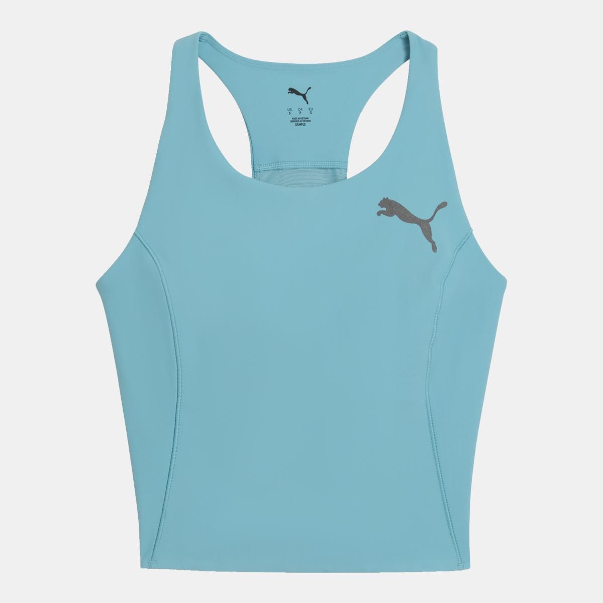 Tops de Running de Mulher Lightspeed Crop Azul-6
