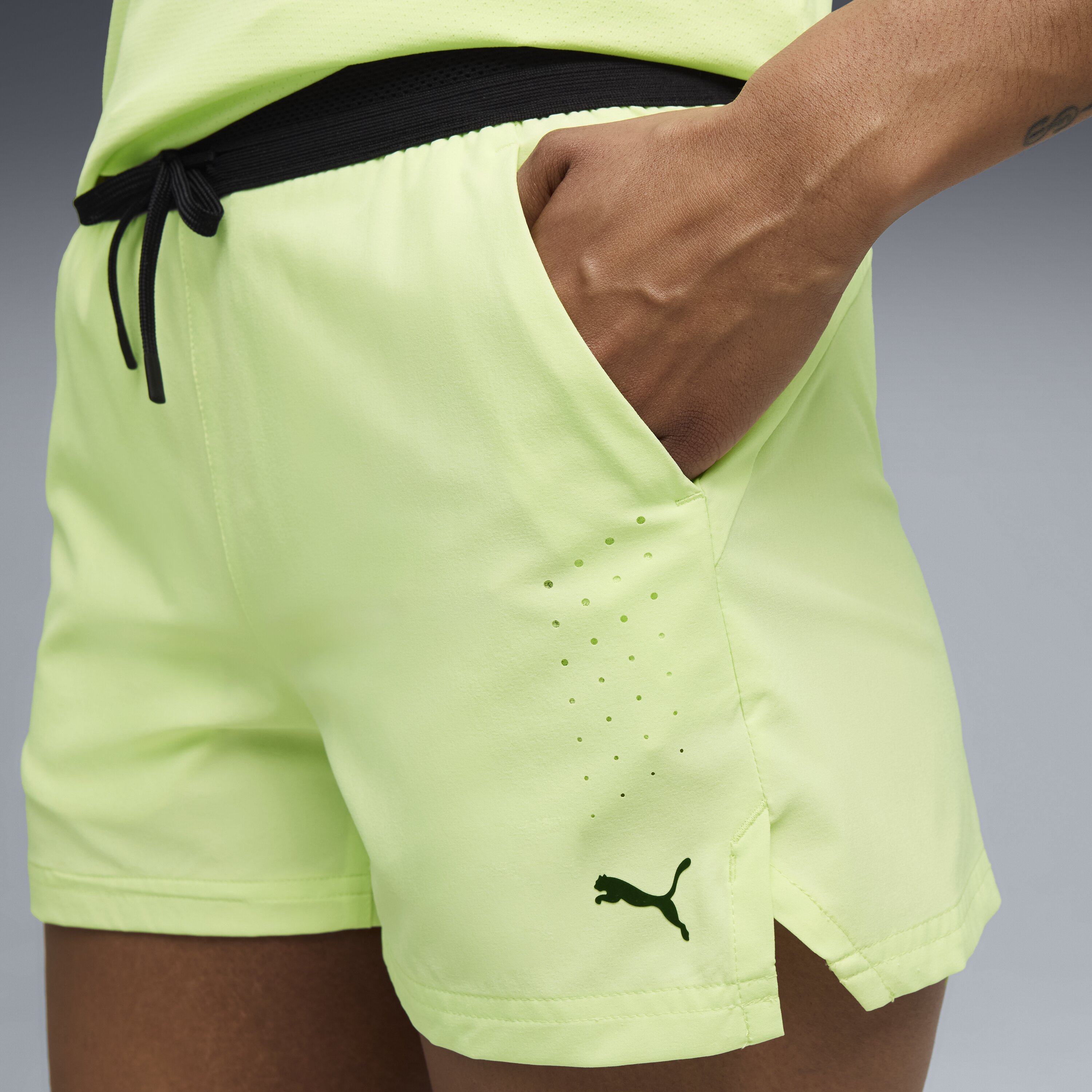 Calções de Training de Mulher PWRMODE WOVEN - 3" Verde-3
