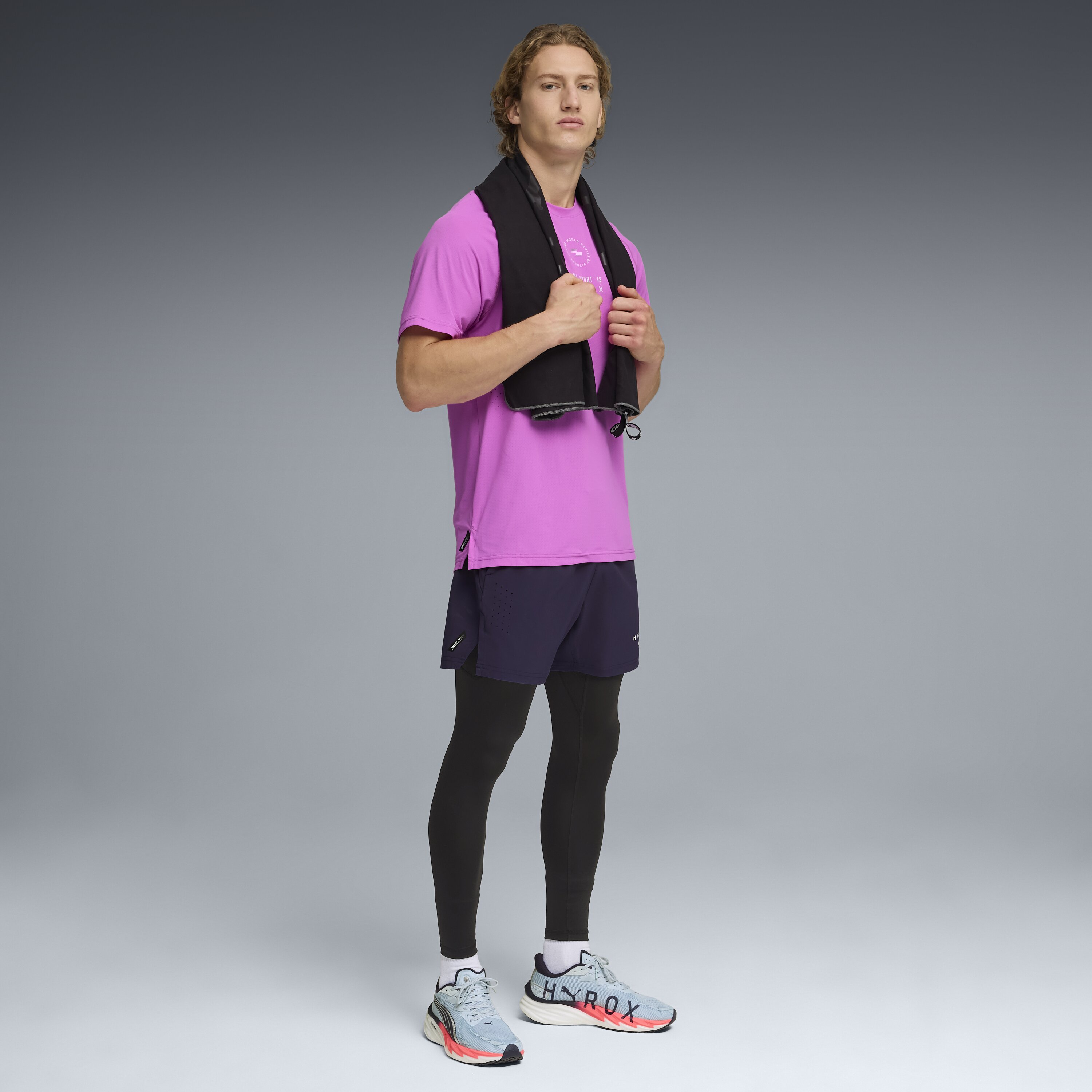 T-shirt de Training de Homem X HYROX DRYELITE Rosa-3