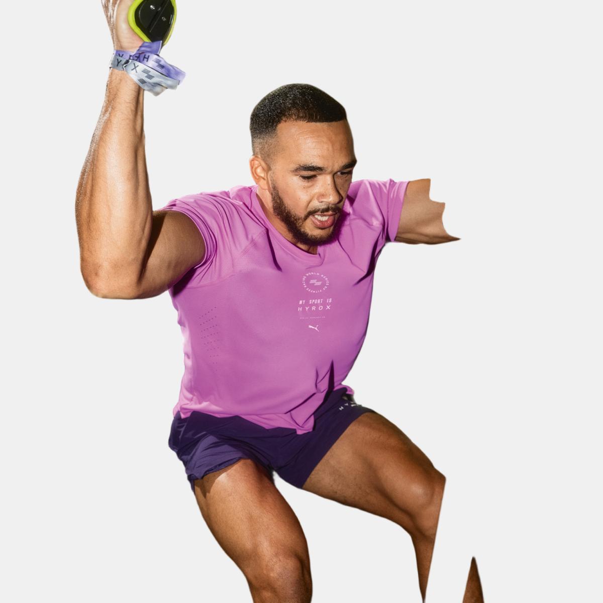 T-shirt de Training de Homem X HYROX DRYELITE Rosa-4
