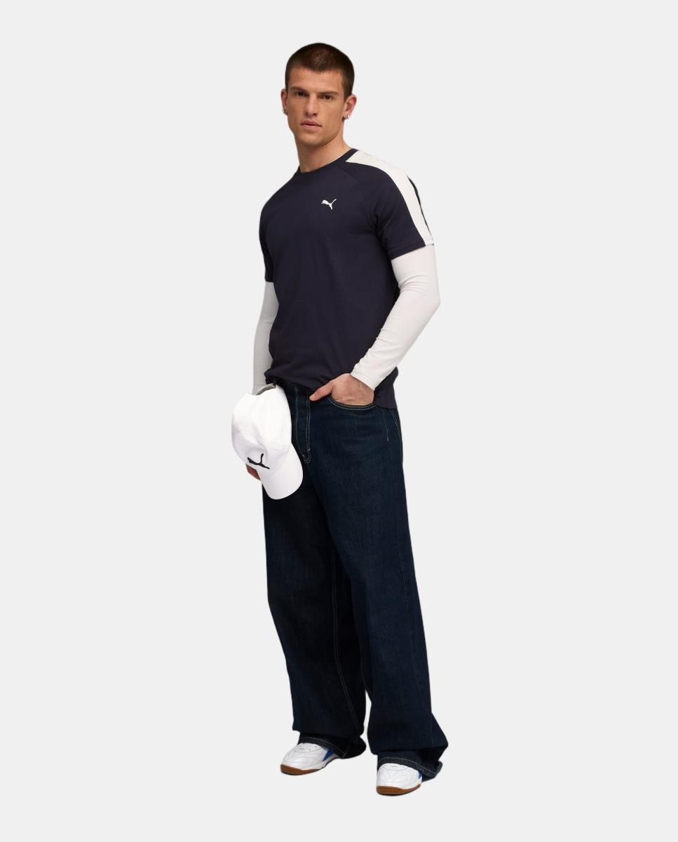 T-shirt Casual de Homem T7 Azul-3
