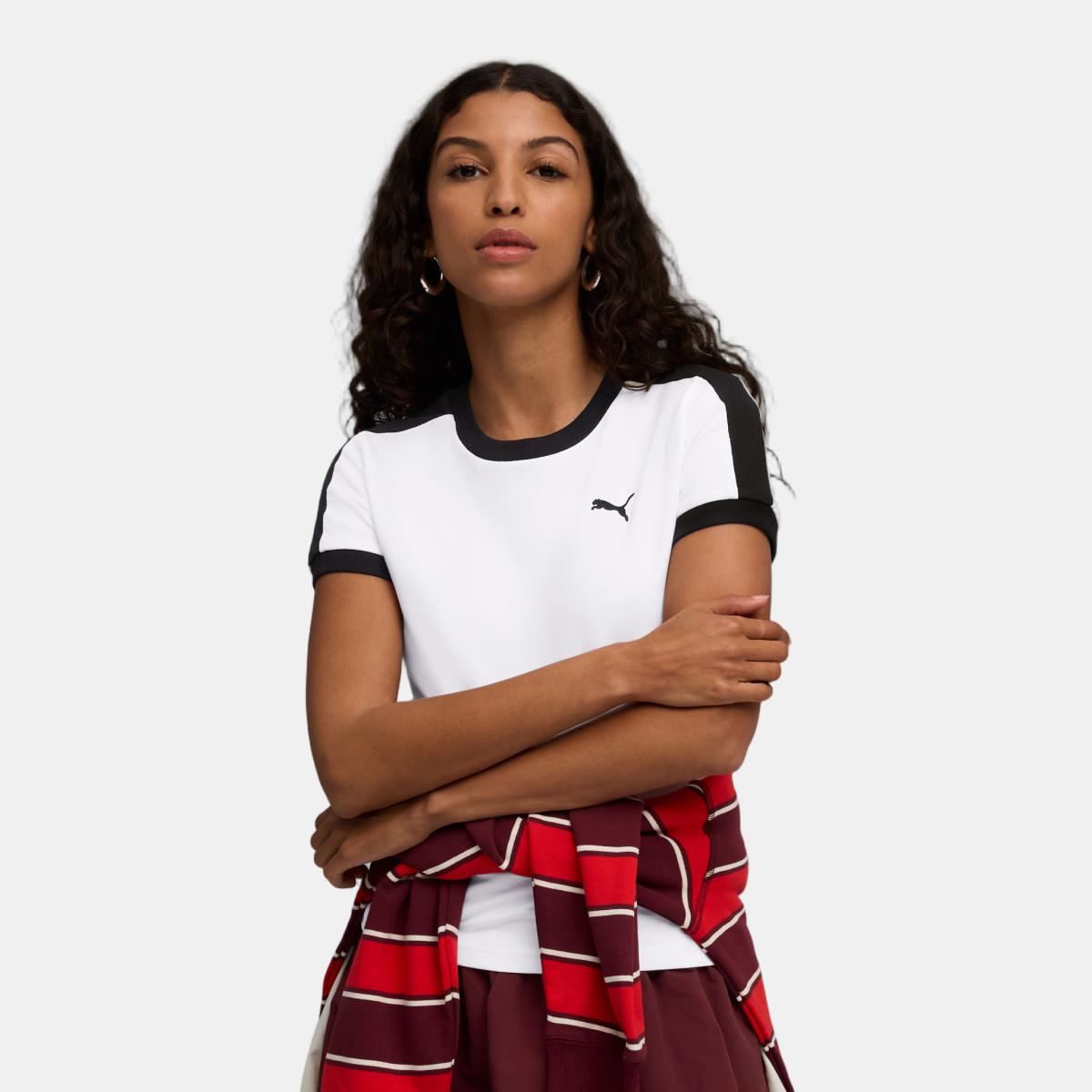 T-shirt Casual de Mulher T7 Slim Branco-1