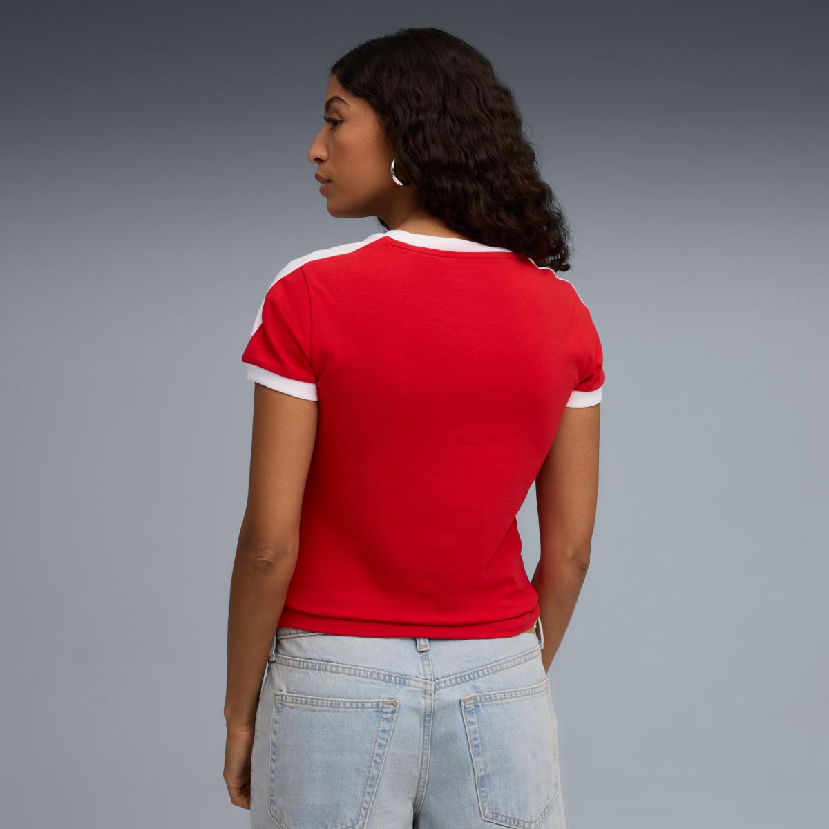 T-shirt Casual de Mulher T7 Slim Vermelho-2