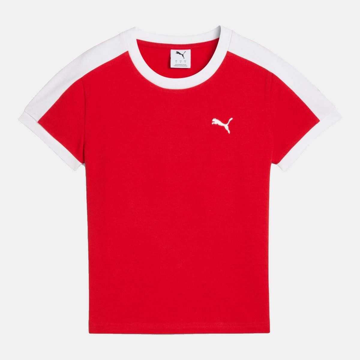 T-shirt Casual de Mulher T7 Slim Vermelho-4
