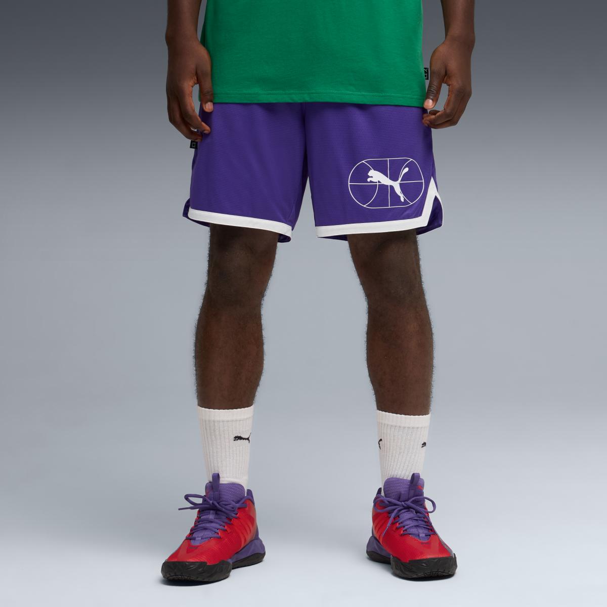 Calças de Basquetebol de Homem Jr Varsity Basketball Roxo-1