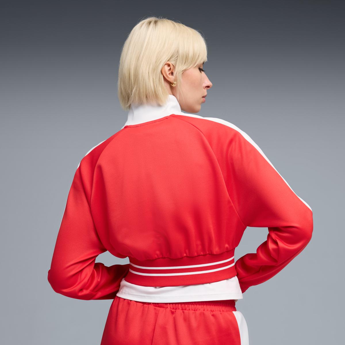 Casaco Casual de Mulher T7 Pique Relaxed Cropped Vermelho-2