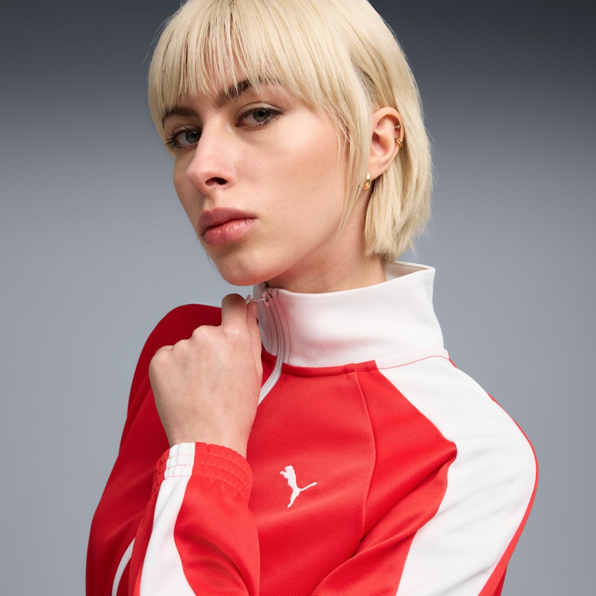 Casaco Casual de Mulher T7 Pique Relaxed Cropped Vermelho-4