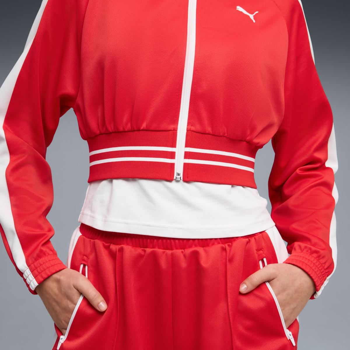 Casaco Casual de Mulher T7 Pique Relaxed Cropped Vermelho-5