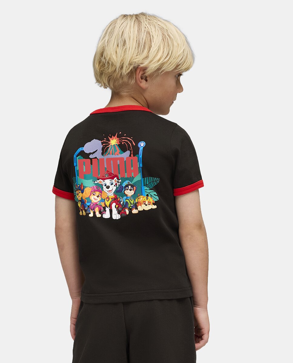T-shirt Casual de Menino X Paw Patrol Ringer Preto-2
