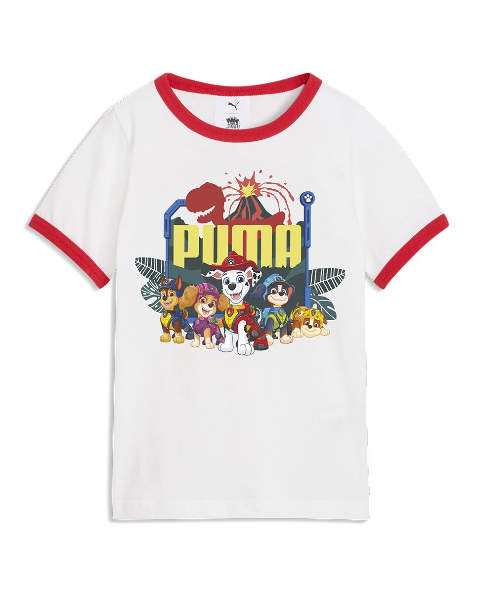 T-shirt Casual de Menino X Paw Patrol Ringer Branco-3