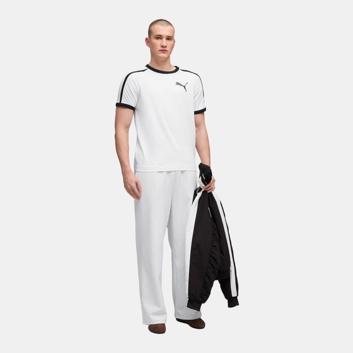 T-shirt Casual de Homem T7 Big Cat Ringer Branco-3