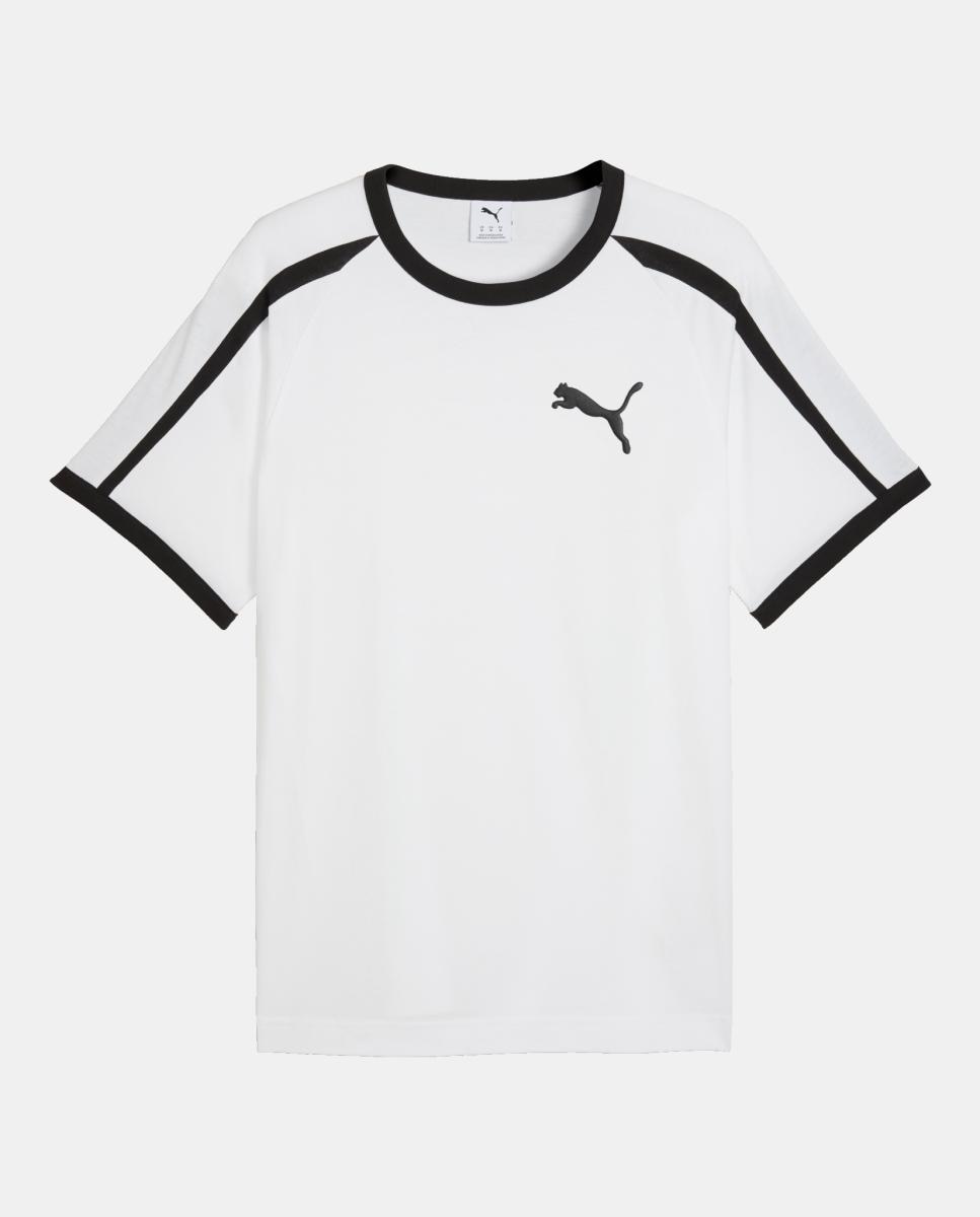 T-shirt Casual de Homem T7 Big Cat Ringer Branco-4