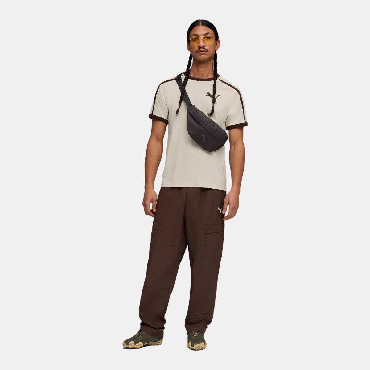 T-shirt Casual de Homem T7 Big Cat Ringer Branco-3