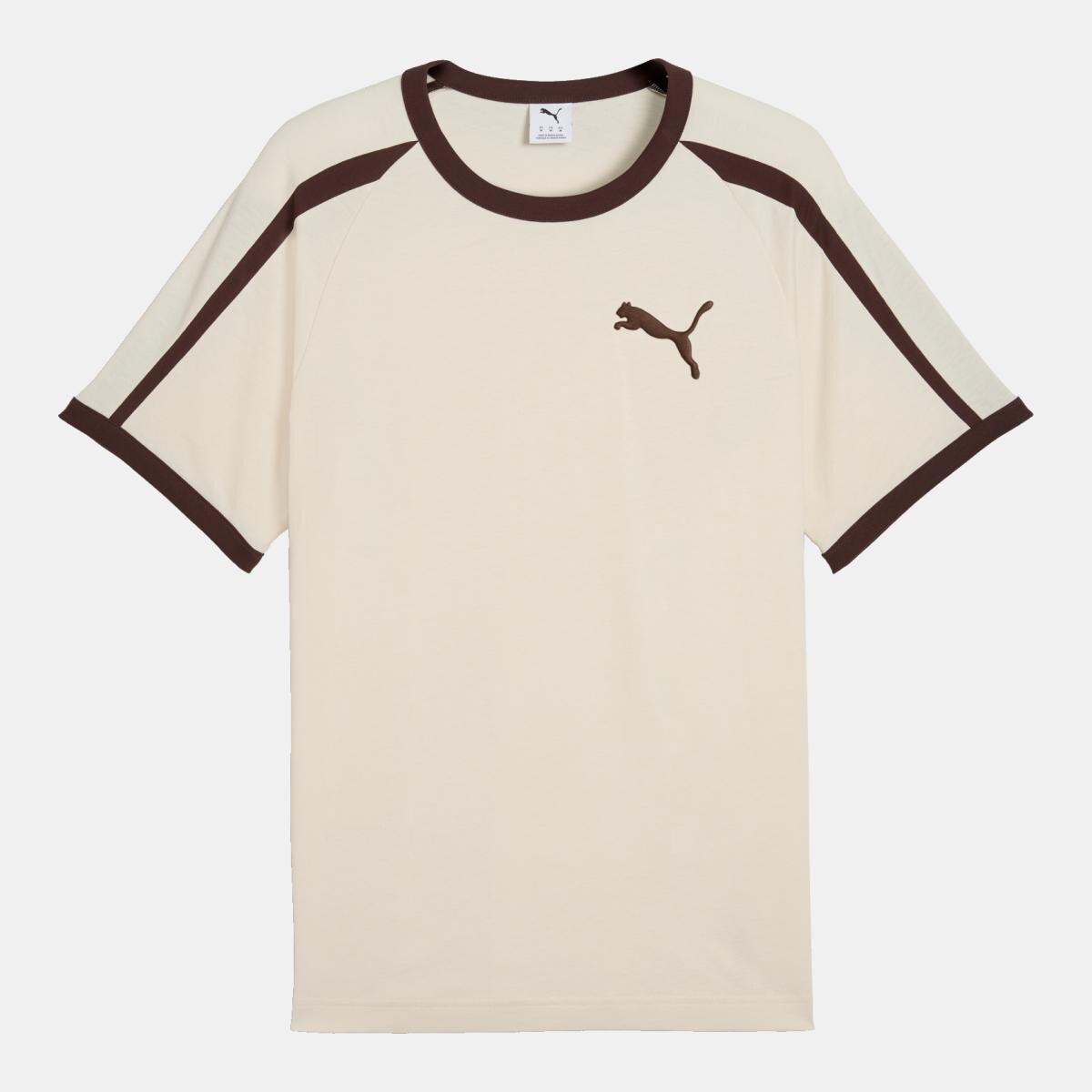 T-shirt Casual de Homem T7 Big Cat Ringer Branco-4