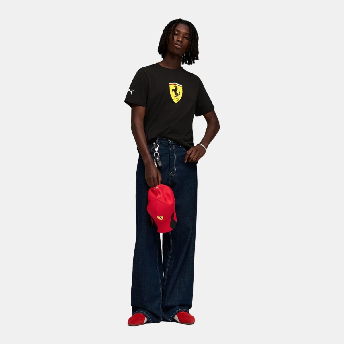 T-shirt Casual de Homem Ferrari Colored Shield Preto-3