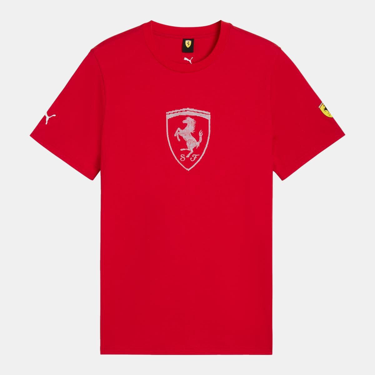 T-shirt Casual de Homem Ferrari Tonal Shield Vermelho-3