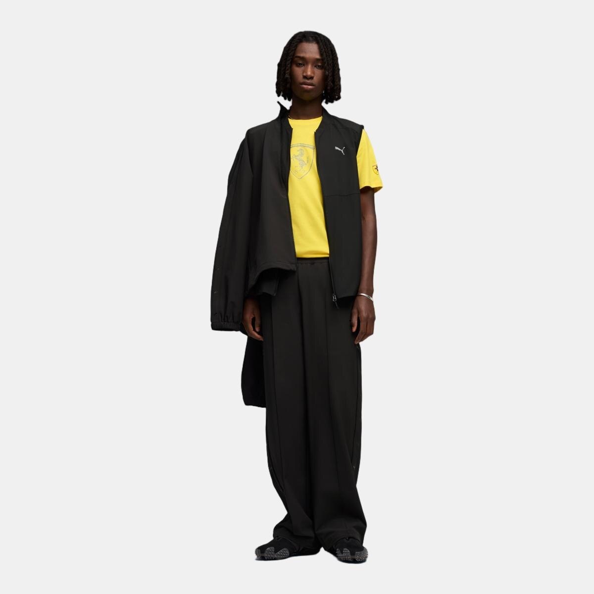 T-shirt Casual de Homem Ferrari Tonal Shield Amarelo-3