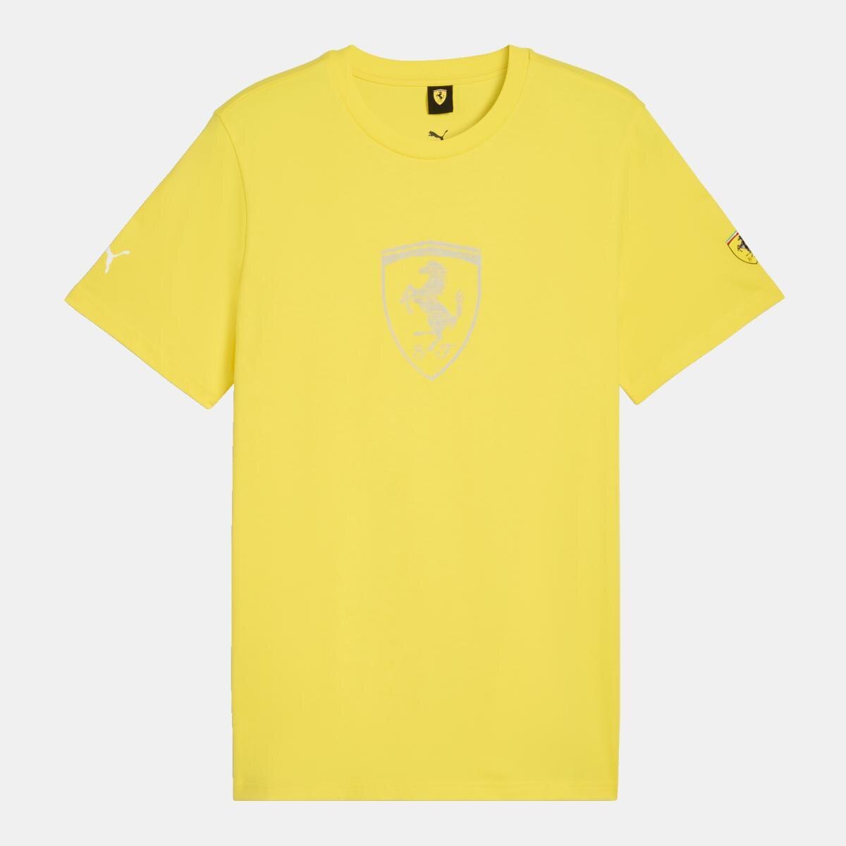 T-shirt Casual de Homem Ferrari Tonal Shield Amarelo-4