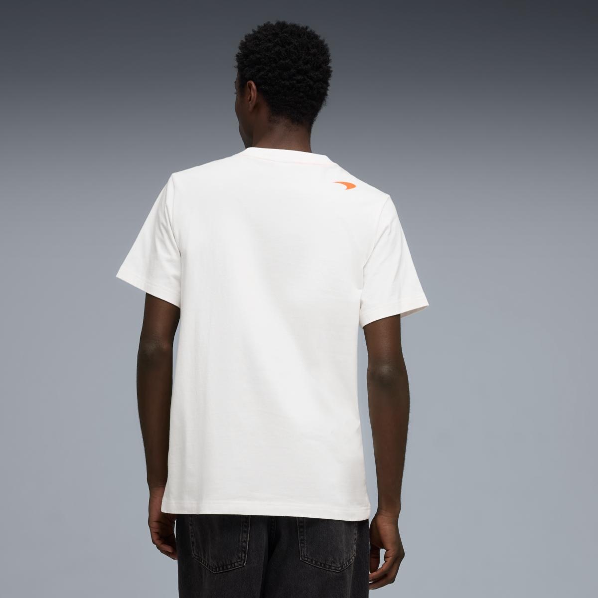 T-shirt Casual de Homem McLaren Racing Driver Norris Branco-2