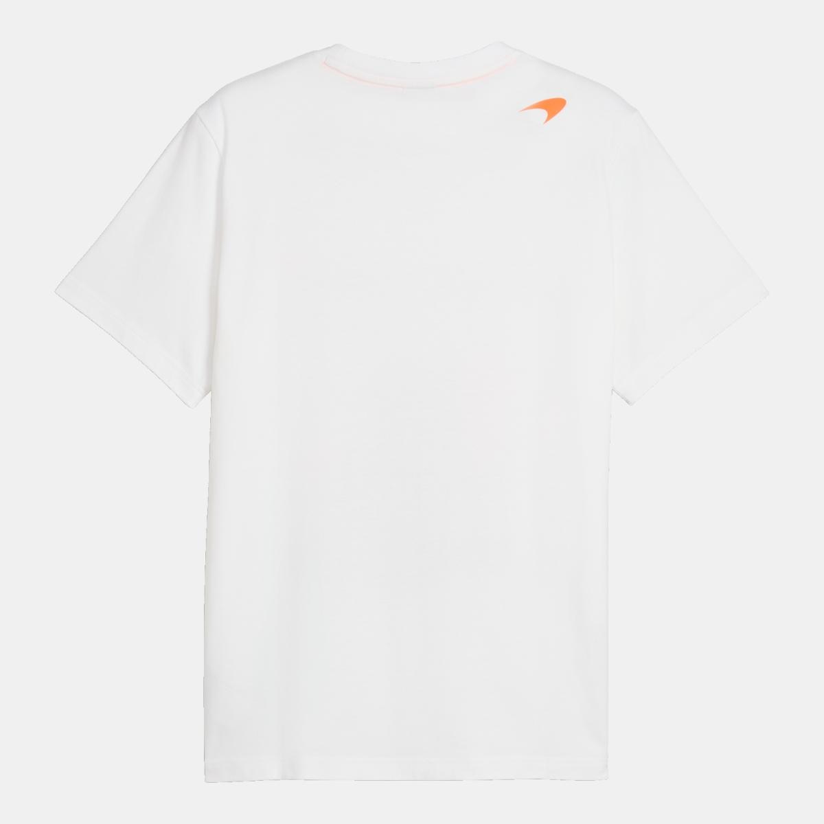 T-shirt Casual de Homem McLaren Racing Driver Norris Branco-5