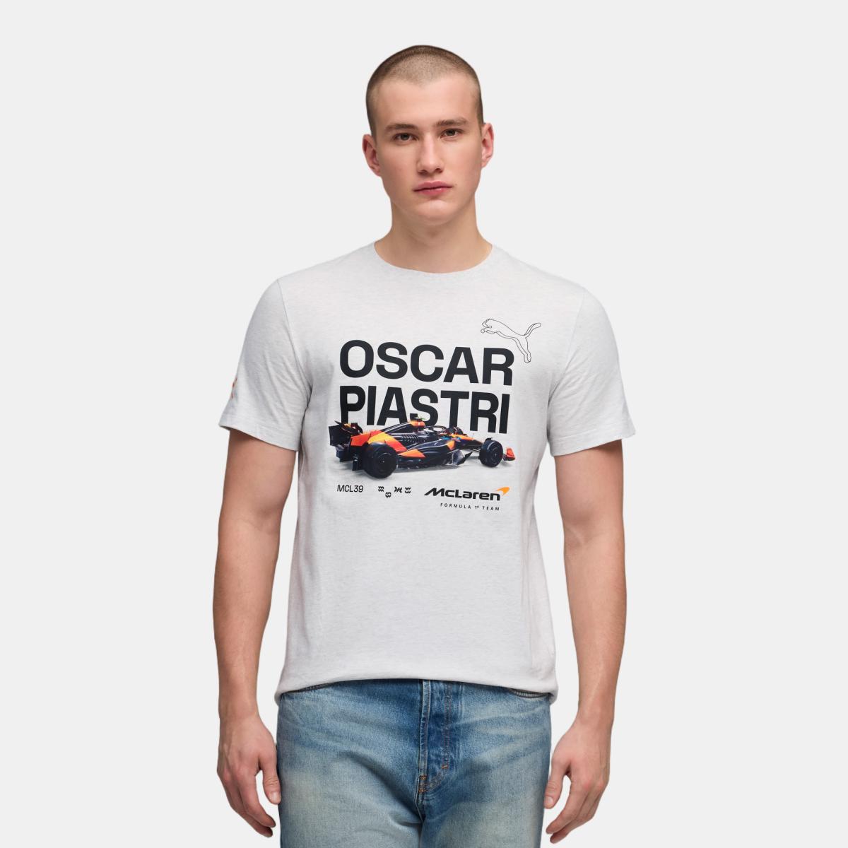 T-shirt Casual de Homem McLaren Driver2 Cinzento-1