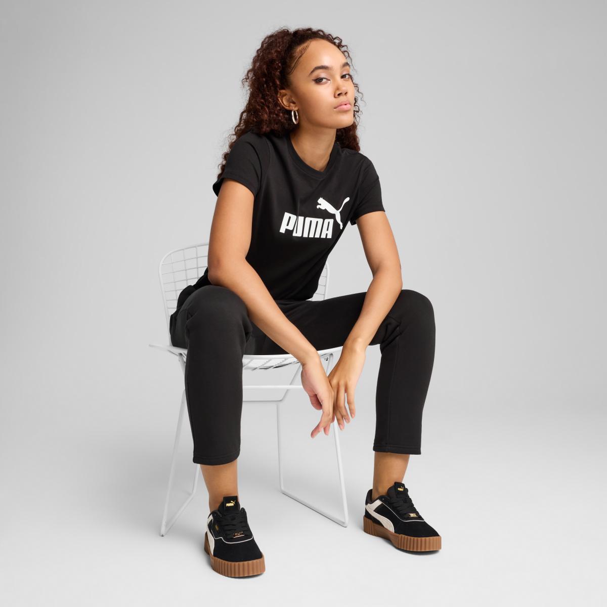T-shirt Casual de Mulher ESS No. 1 Logo Preto-3