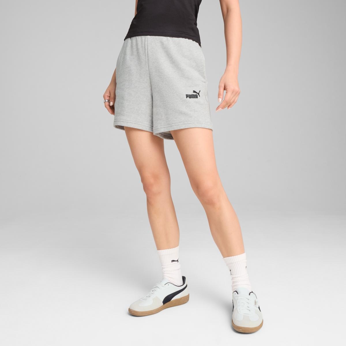 Calções Casual de Mulher ESS Small Logo High-Waist Cinzento-1