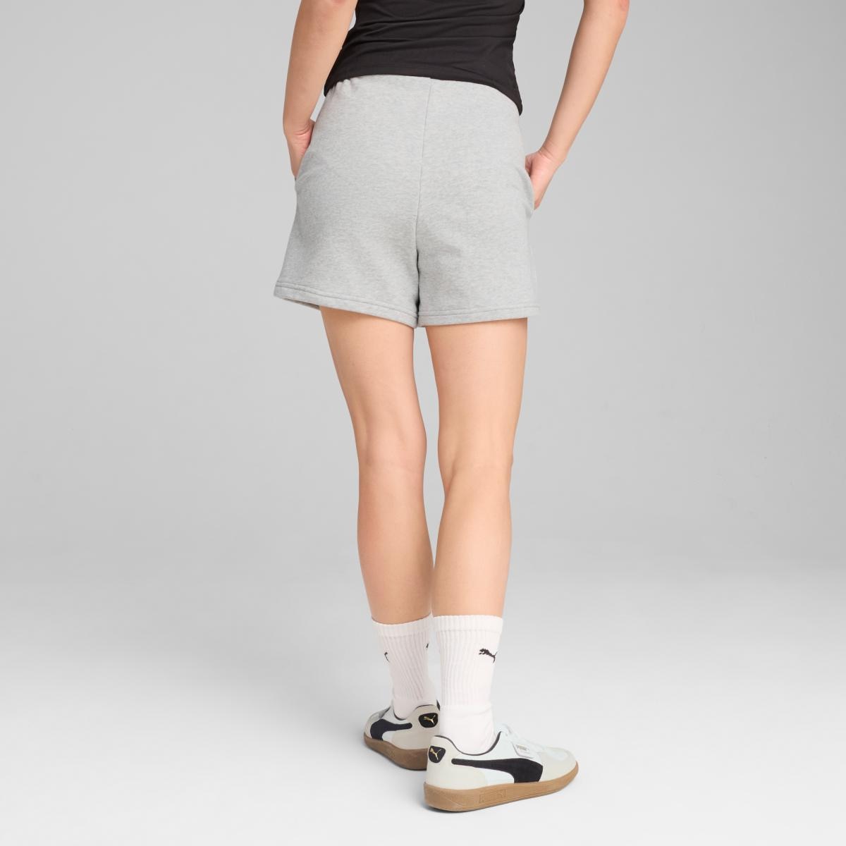 Calções Casual de Mulher ESS Small Logo High-Waist Cinzento-2