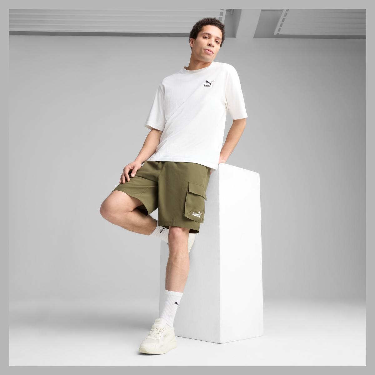 Calções Casual de Homem ESS Woven Cargo Verde-2
