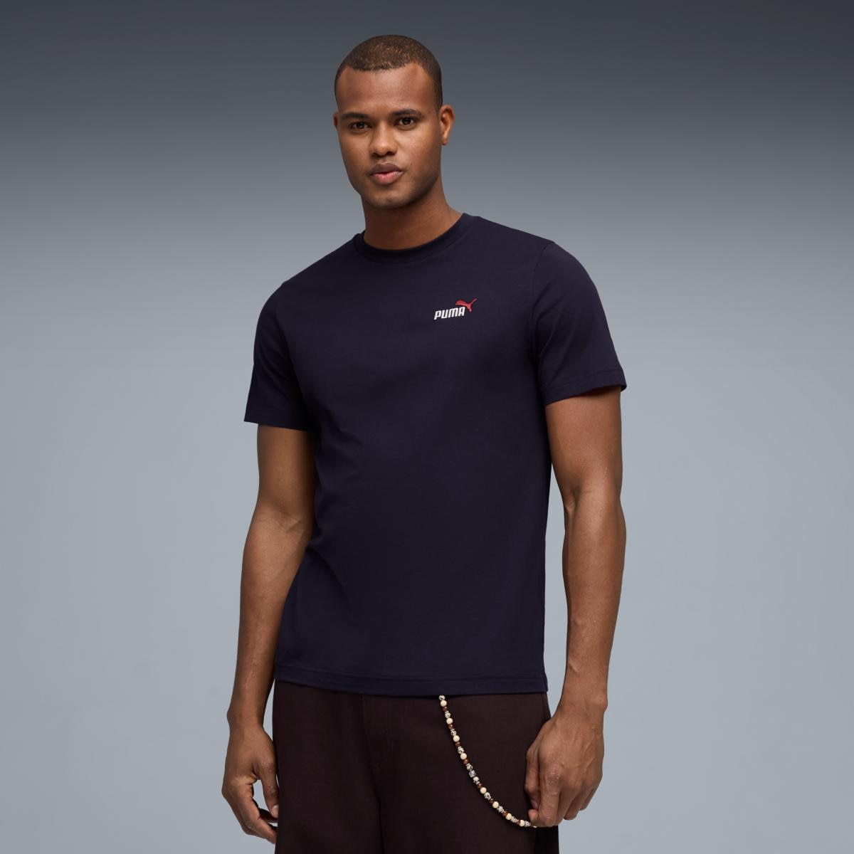 T-shirt Casual de Homem ESS 2 COLOR Small No. 1 Logo Azul-1