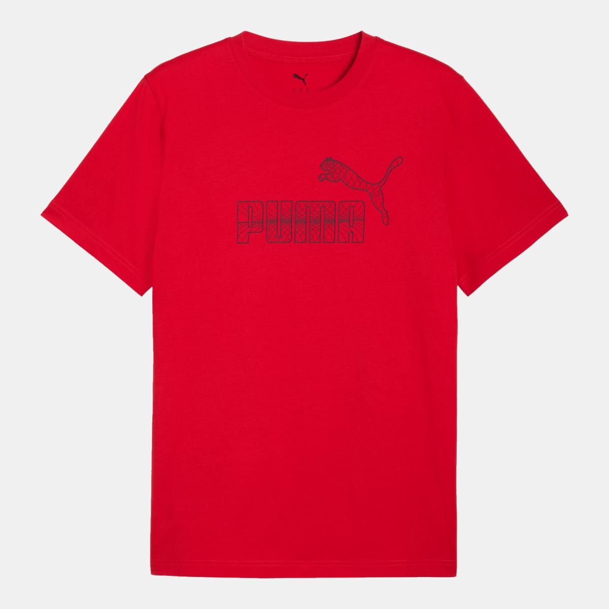 T-shirt Casual de Homem Graphic No.1 Logo Vermelho-1