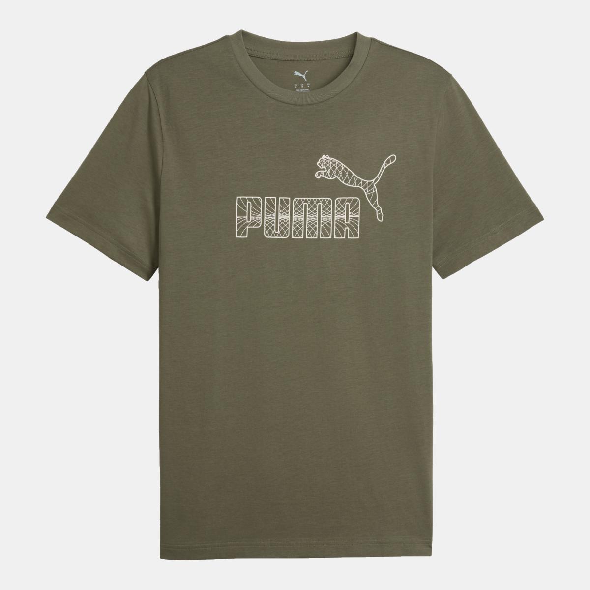 T-shirt Casual de Homem Graphic No.1 Logo Verde-1