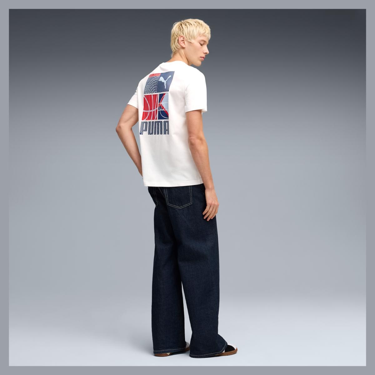 T-shirt Casual de Homem Graphic Sports Branco-3