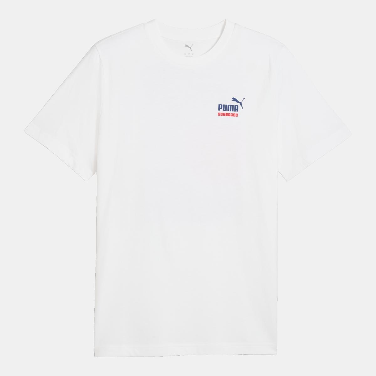 T-shirt Casual de Homem Graphic Sports Branco-4