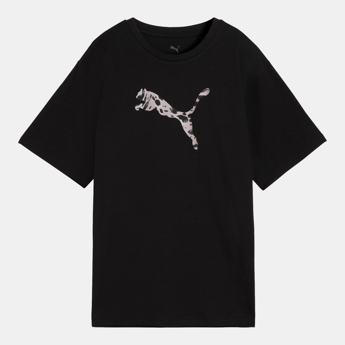 T-shirt Casual de Mulher ESS Graphic Animal Relaxed Preto-4