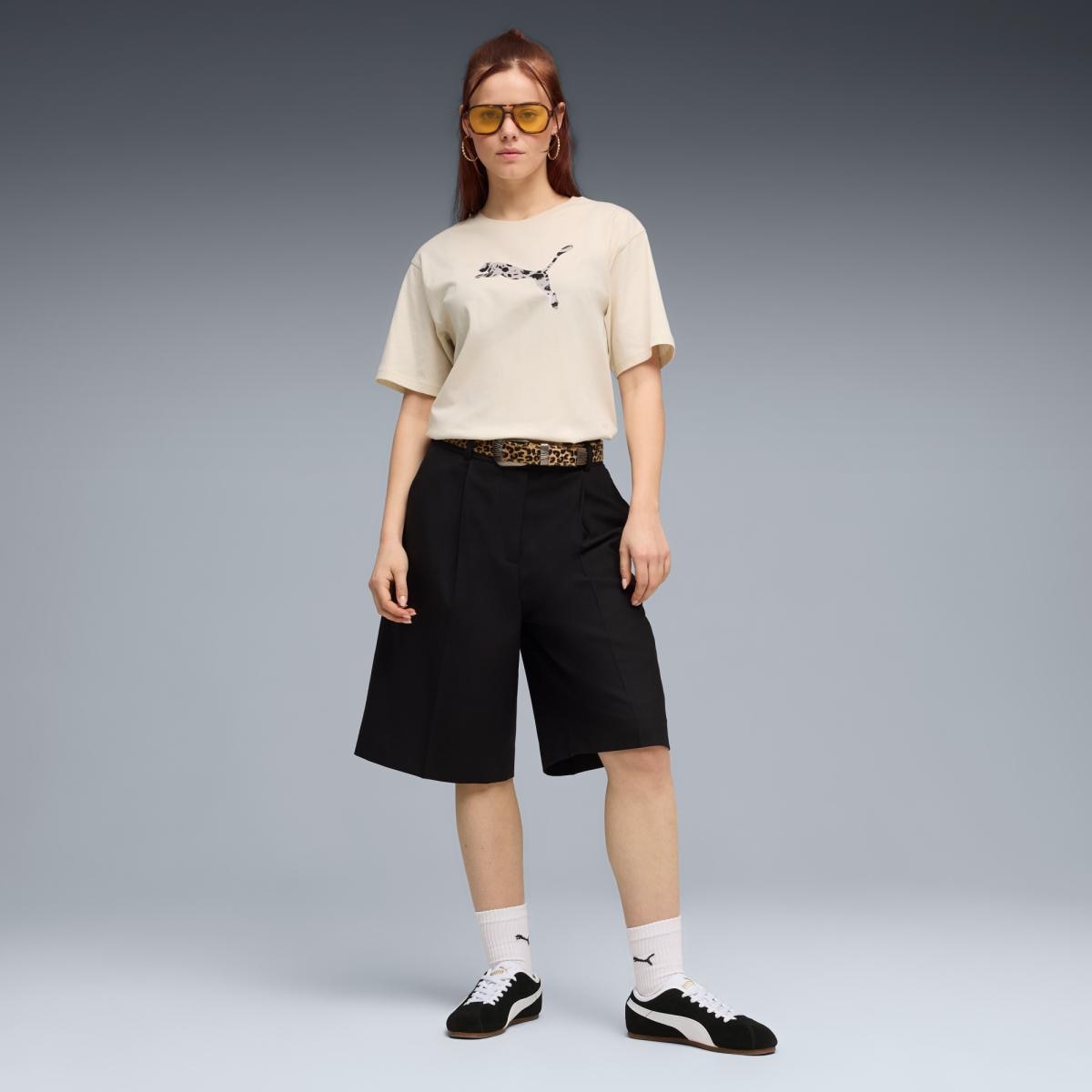 T-shirt Casual de Mulher ESS Graphic Animal Relaxed Branco-3