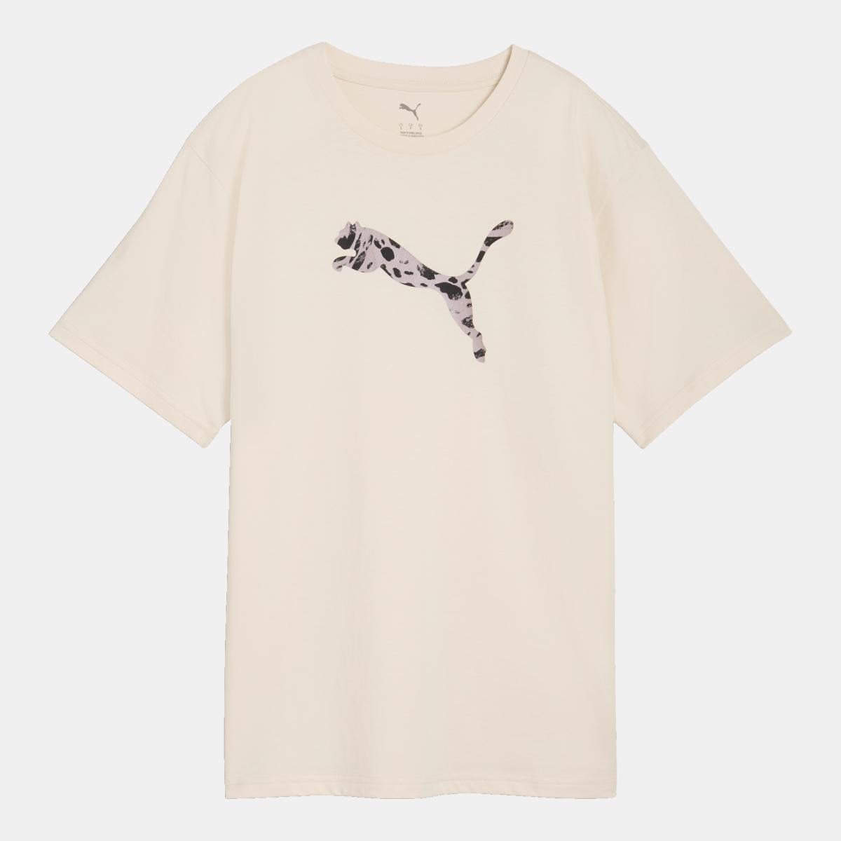T-shirt Casual de Mulher ESS Graphic Animal Relaxed Branco-4