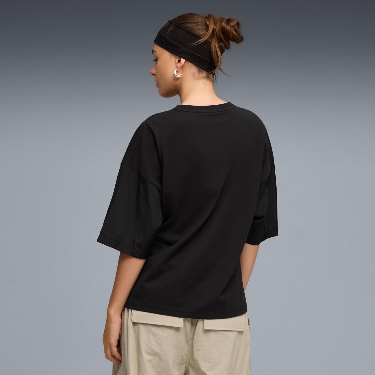 T-shirt Casual de Mulher Her Oversized Preto-2