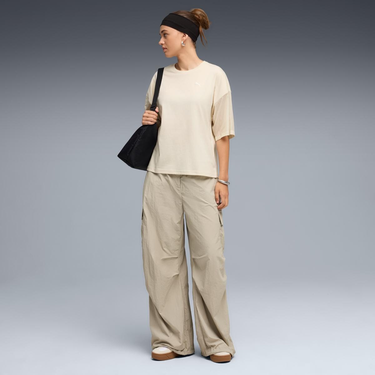 T-shirt Casual de Mulher Her Oversized Branco-3