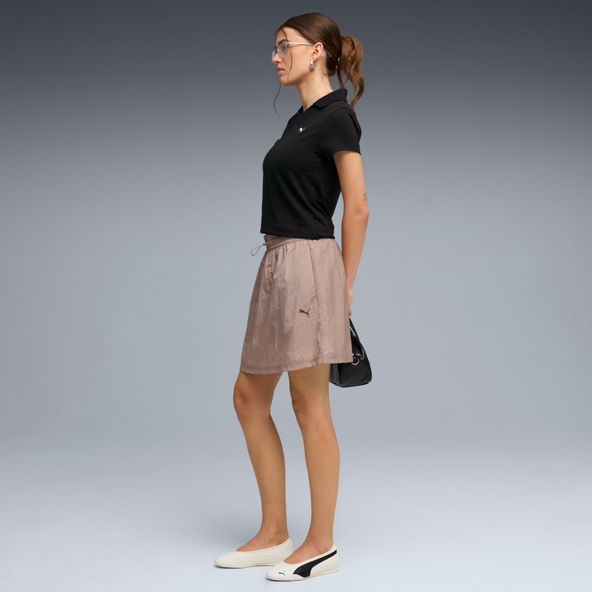 Saia Casual de Mulher Her Woven Skirt Castanho-3