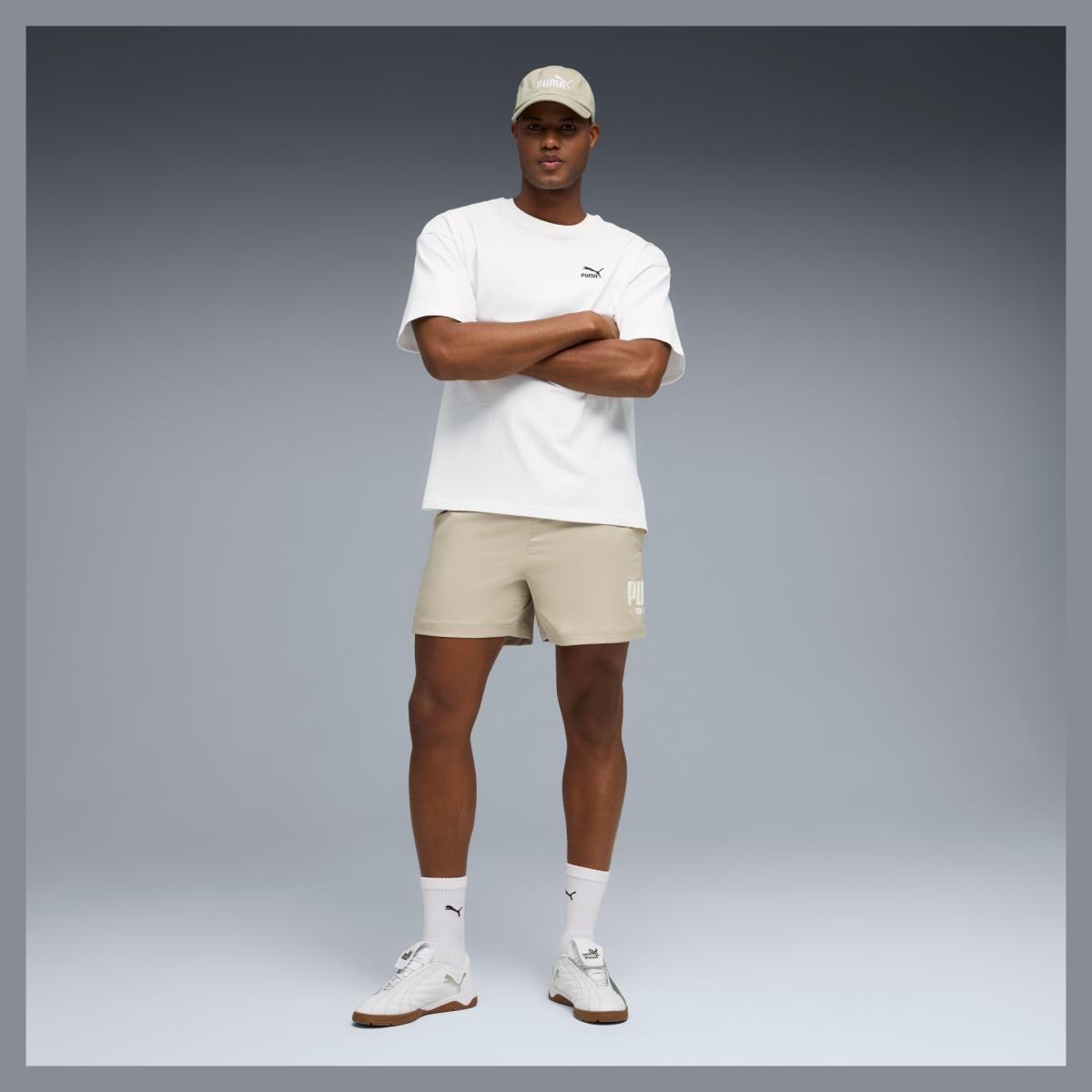 Calções Casual de Homem ESS Logo Lab Woven Cinzento-3