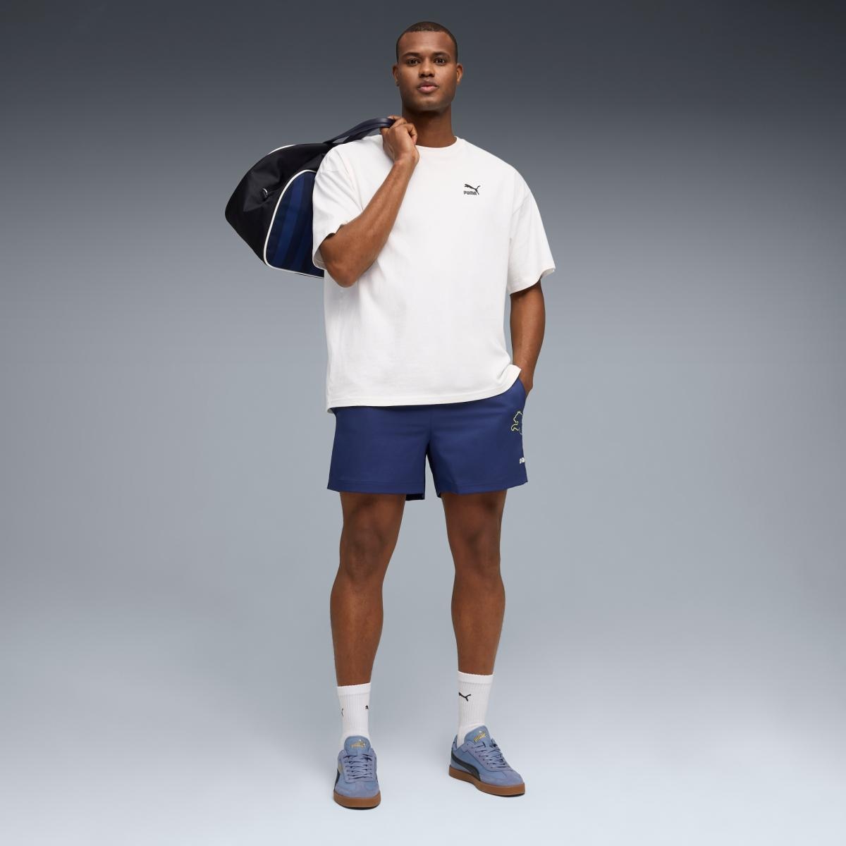Calções Casual de Homem ESS Logo Lab Woven Azul-3